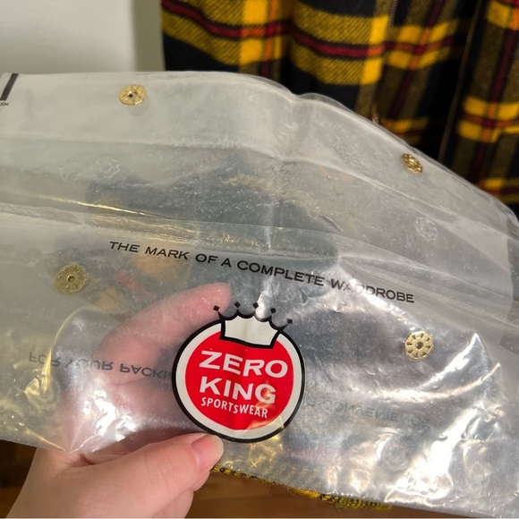 Vintage Zero King Full Zip Wool Coat Jacket Yellow Plaid 44L - Picture 11 of 14